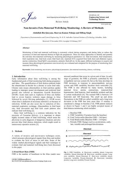 Non-Invasive Feto-Maternal Well-Being Monitoring: A Review of Methods